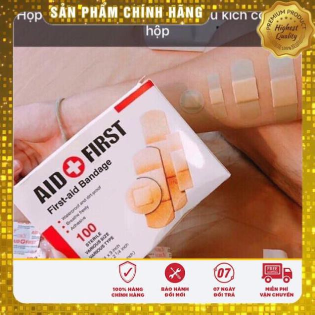 [Giảm 50%] Hộp 100 miếng dán vết thương AID FIRST. Hộp urgo, hộp băng gạc y tế