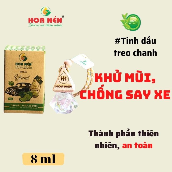 Tinh dầu treo Chanh - Hoa Nén - Hương thơm mát, khử mùi, ẩm mốc, giảm say xe