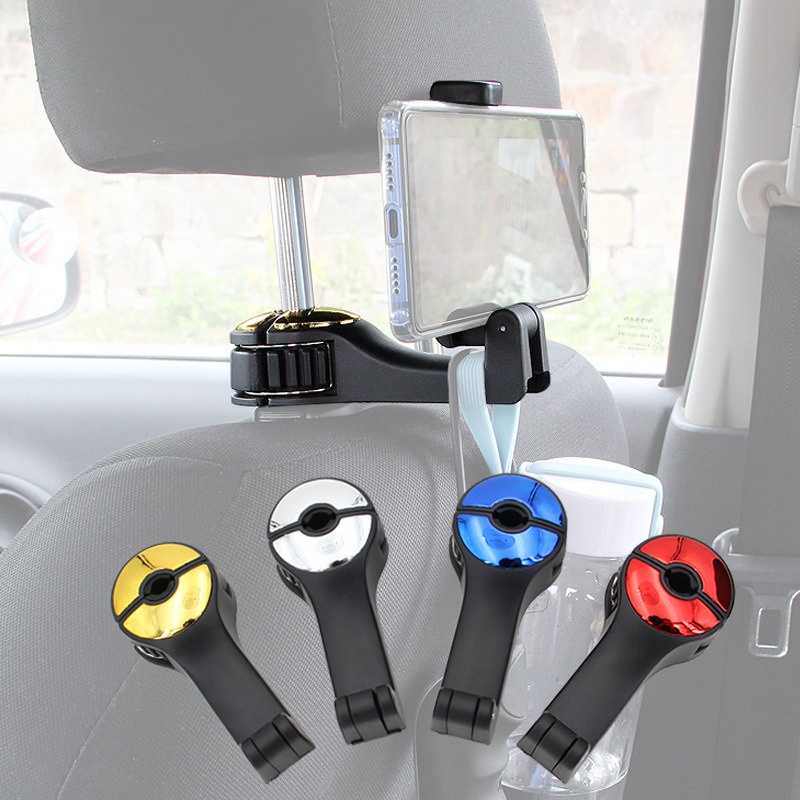 Móc Treo Đồ Sau Ghế Xe Hơi Ô Tô Kiêm Kẹp Điện Thoại Tiện Lợi