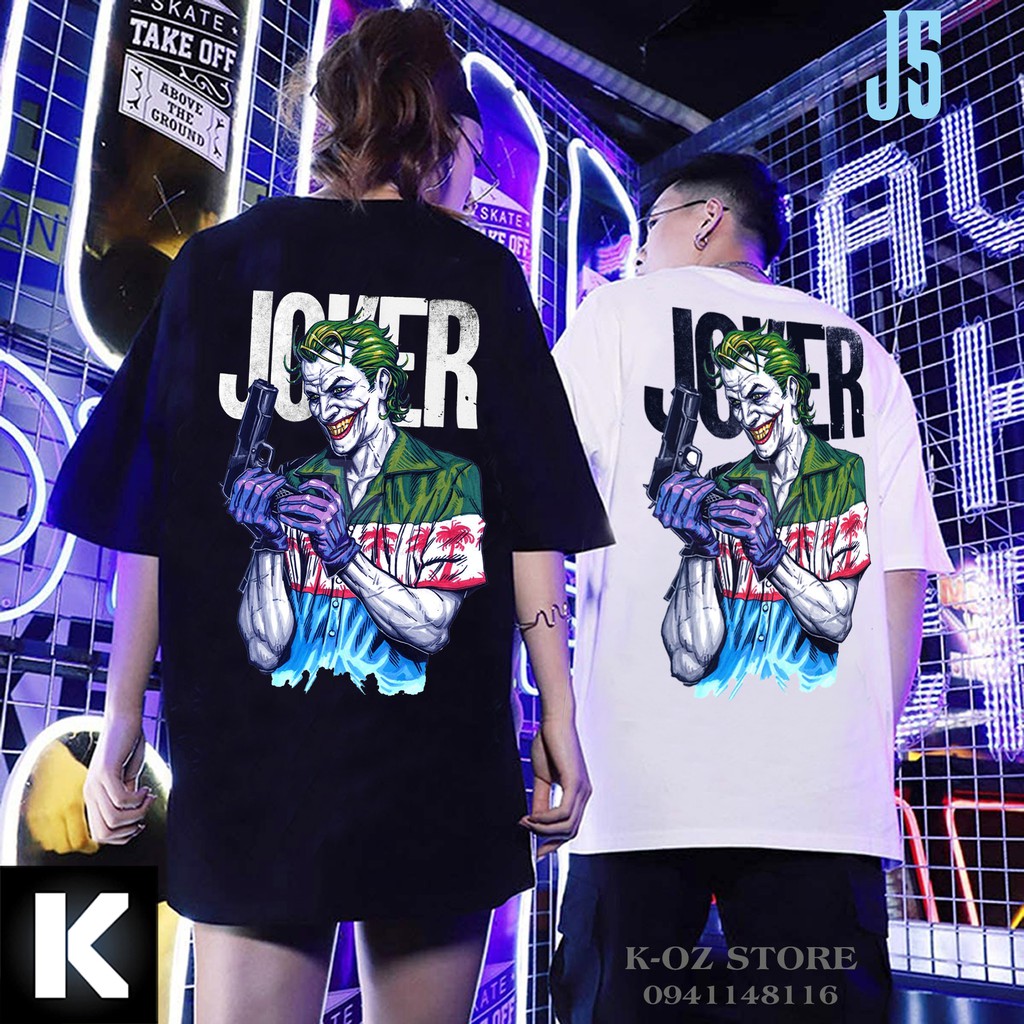 Áo thun J5 JOKER OVERSIZE UNISEX (2 Màu ĐEN-TRẮNG)