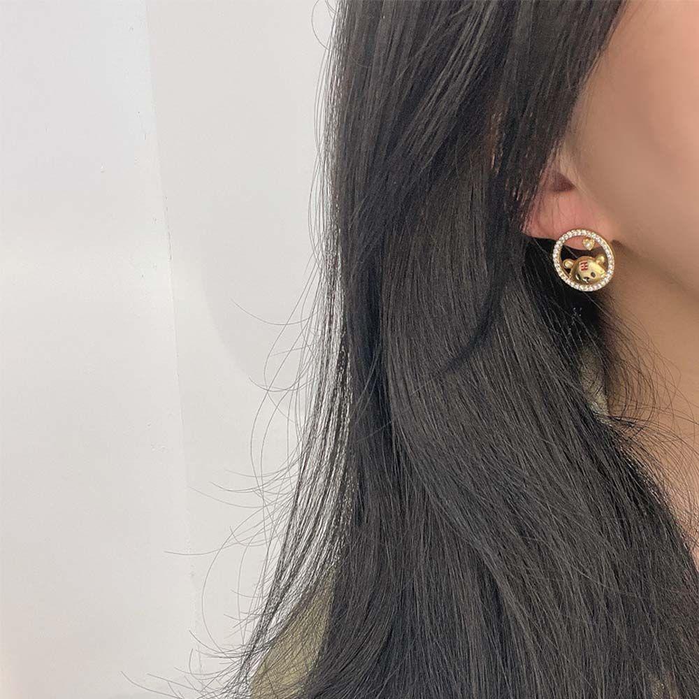 Khuyên Tai Hình Con Hổ Thiết Kế Đục Lỗ Cá Tính Thời Trang Cho Nữ|Khuyên Tai Hợp Kim Phong Cách Trung Hoa