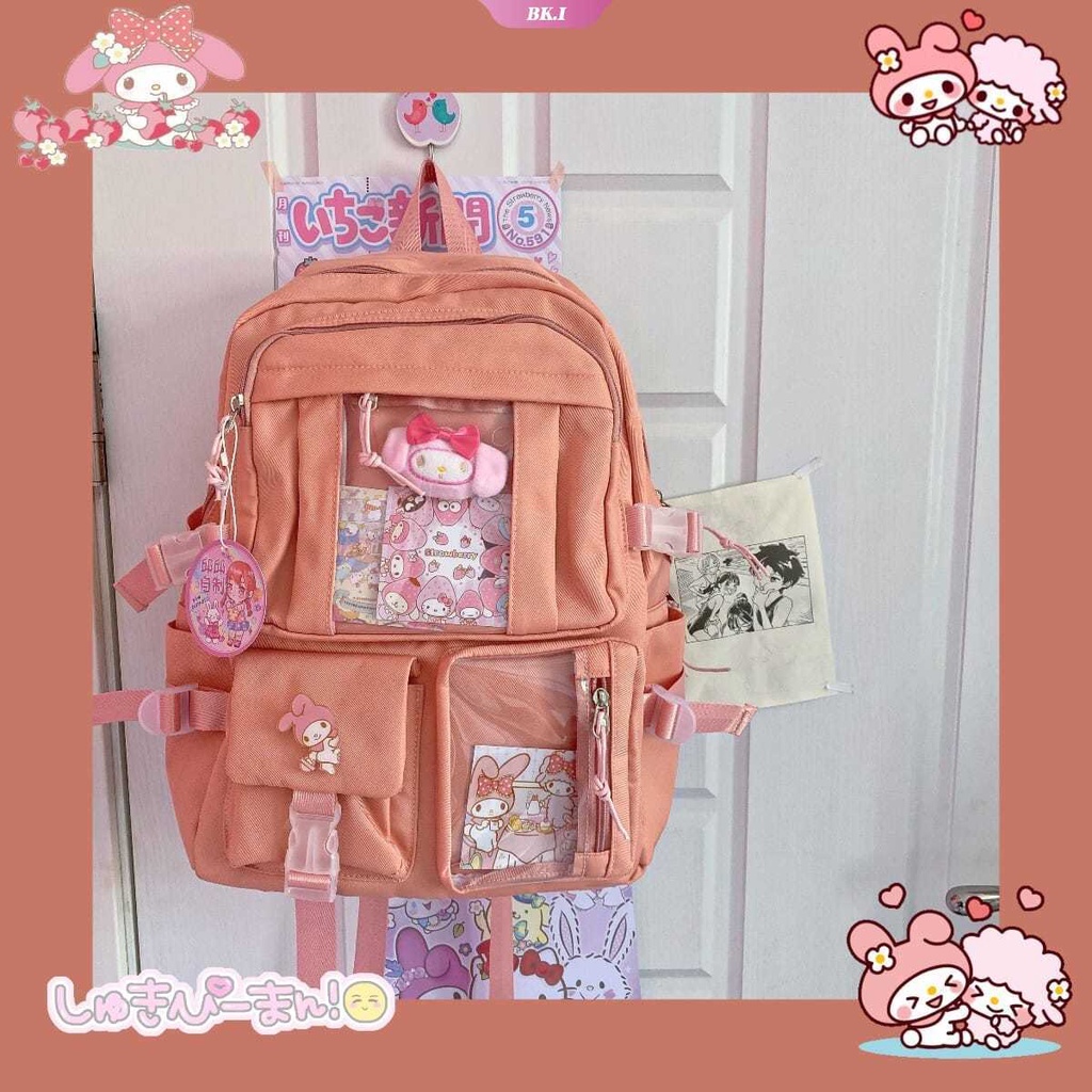 Ba Lô Đi Học Cỡ Lớn Dễ Phối Đồ Hình Kuromi My Melody Sanrios Đáng Yêu Cho Học Sinh