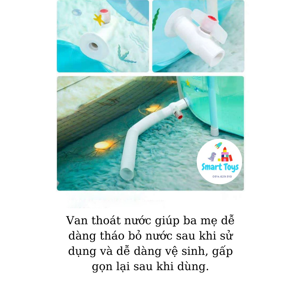 Bể bơi thành cao Spa cho bé, tặng kèm phao cổ