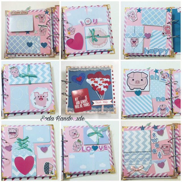 Scrapbook 18x18 cm heo xinh xinh