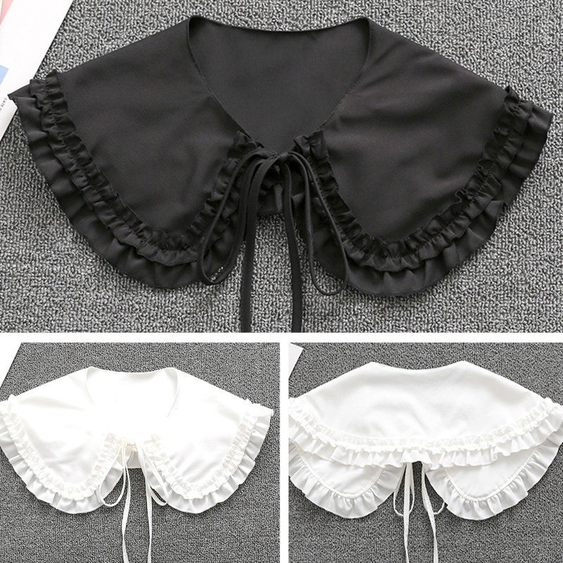 Cổ áo giả thiết kế hình nơ phối ren phong cách Lolita Vintage