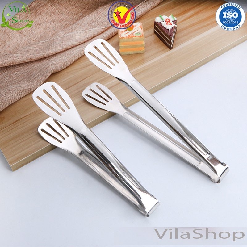 Kẹp Inox, Kẹp Gắp Thức Ăn 28.5cm Chất Liệu Inox, Gắp Đồ Nóng Lạnh An Toàn Tiện Dụng