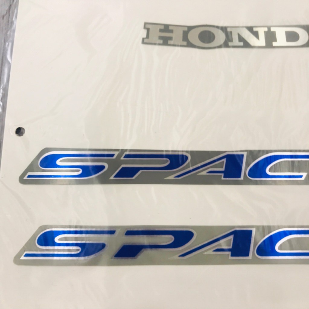 Nguyên bộ tem chữ dán xe máy Spacy 125 xanh dương lấp lánh