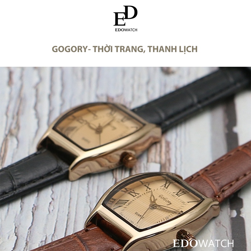 Đồng hồ nữ đẹp dây da đeo tay GOGORY chính hãng, thời trang, thanh lịch, chống nước 3atm GO01