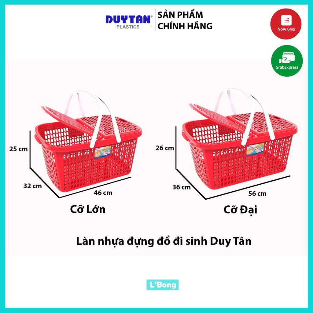 Làn nhựa đựng đồ đi sinh Duy Tân K2 (Làn nắp nhiều cỡ)