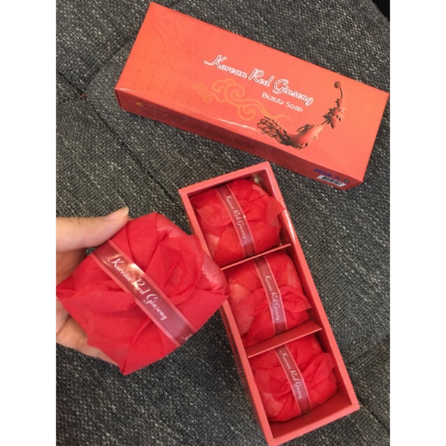 Korea Red Ginseng Soap - Xà bông hồng sâm - Bí quyết cho làn da tươi trẻ ( hàng Korea ) - 50k/cục