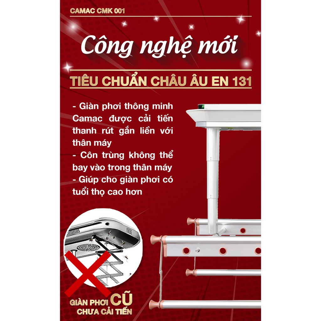 Giàn Phơi thông minh CMM 07 tự động điều khiển cao cấp bảo hành 5 năm hỗ trợ trọn đời new 2021