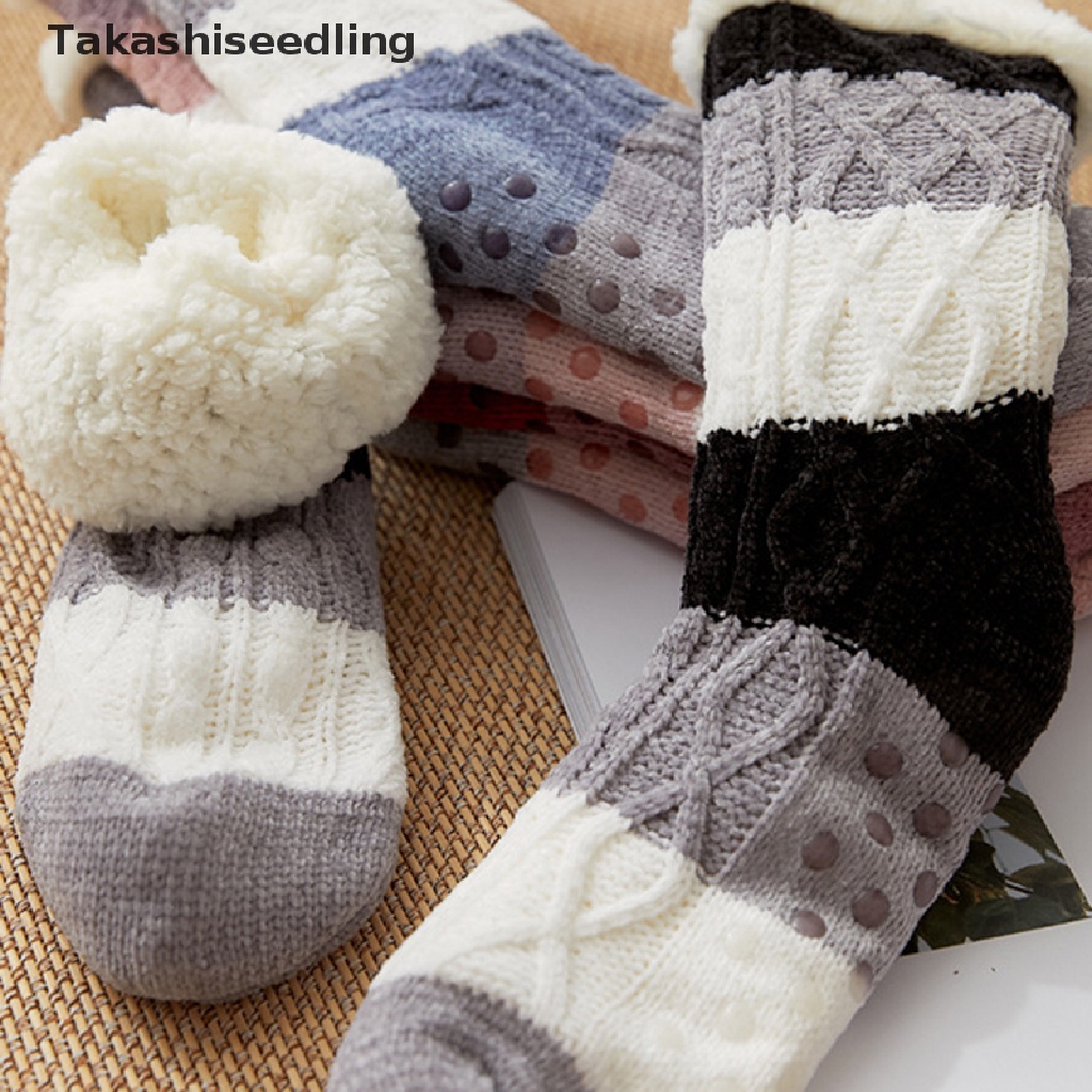 (Takashiseedling) Vớ Đi Trong Nhà Lót Lông Cừu Dày Giữ Ấm Mùa Đông Mới Dành Cho Bạn Nữ Bán Chạy