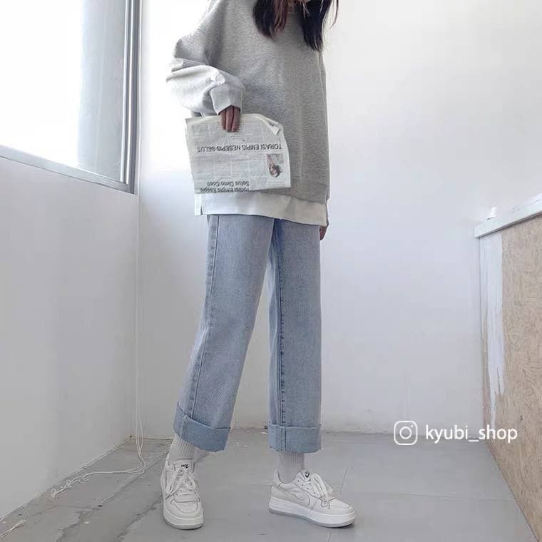 Quần Jeans Baggy Ống Rộng [ Nhạt ] - Kyubi BJR21L