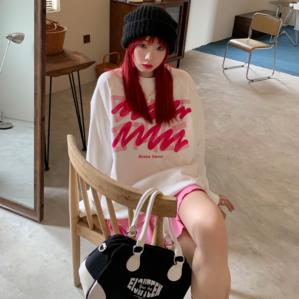 Áo Thun Sweater Mỏng Dáng Rộng Kiểu Hàn Quốc Thời Trang Mùa Thu Cho Nữ