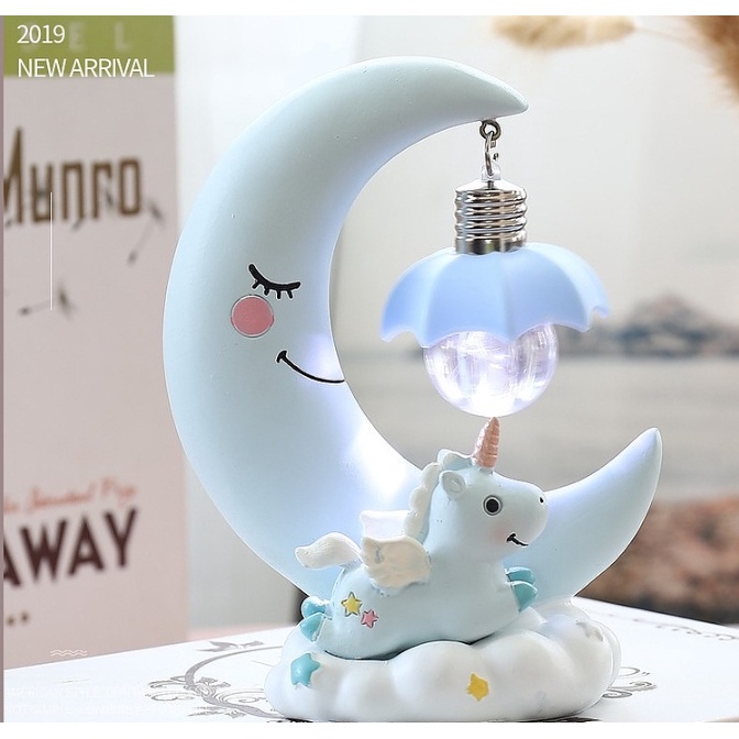 Đèn ngủ UNICORN siêu dễ thương, đèn để bàn hình kỳ lân trang trí, quà tặng độc đáo, có kèm sẵn pin.