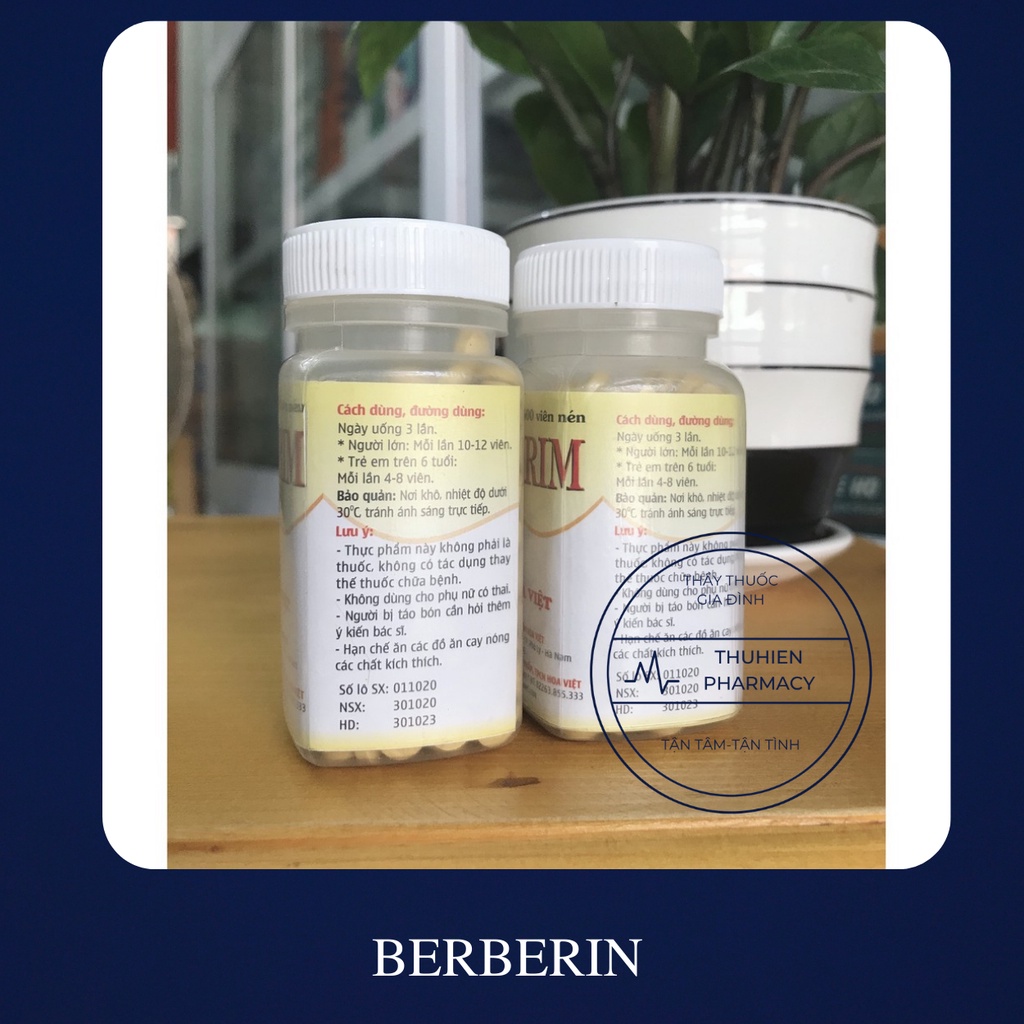 Berberin viên nén-Lọ 500 viên, 80 viên