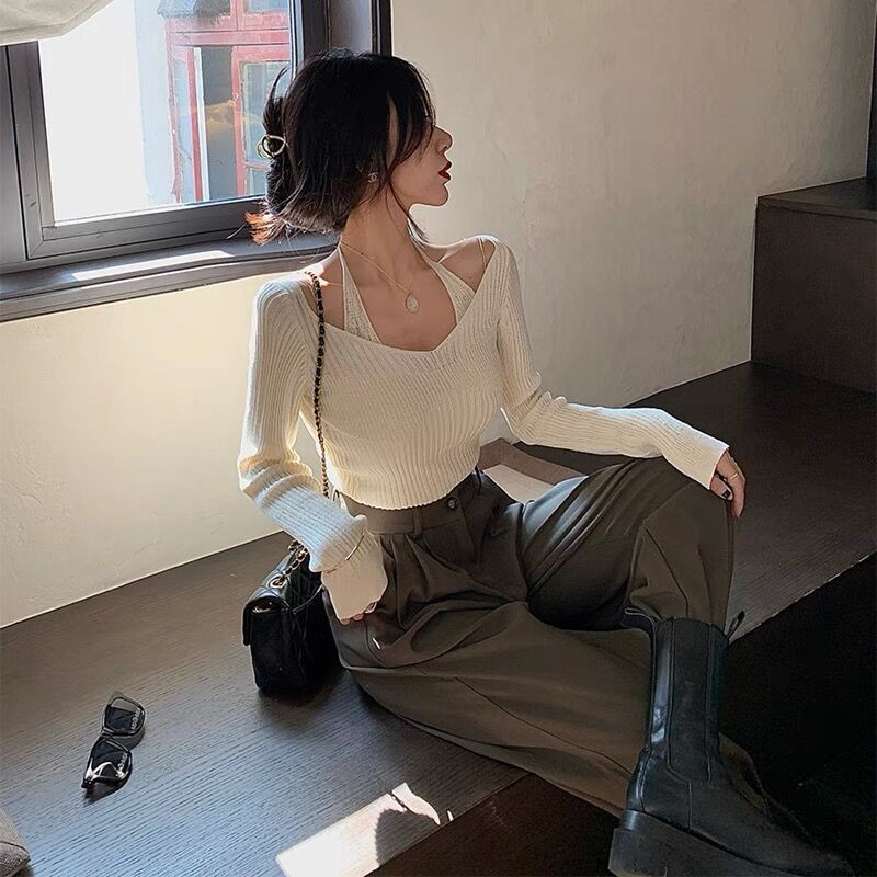 NZN Áo sweater trễ vai tay dài dáng ôm gợi cảm thời trang dành cho bạn nữ