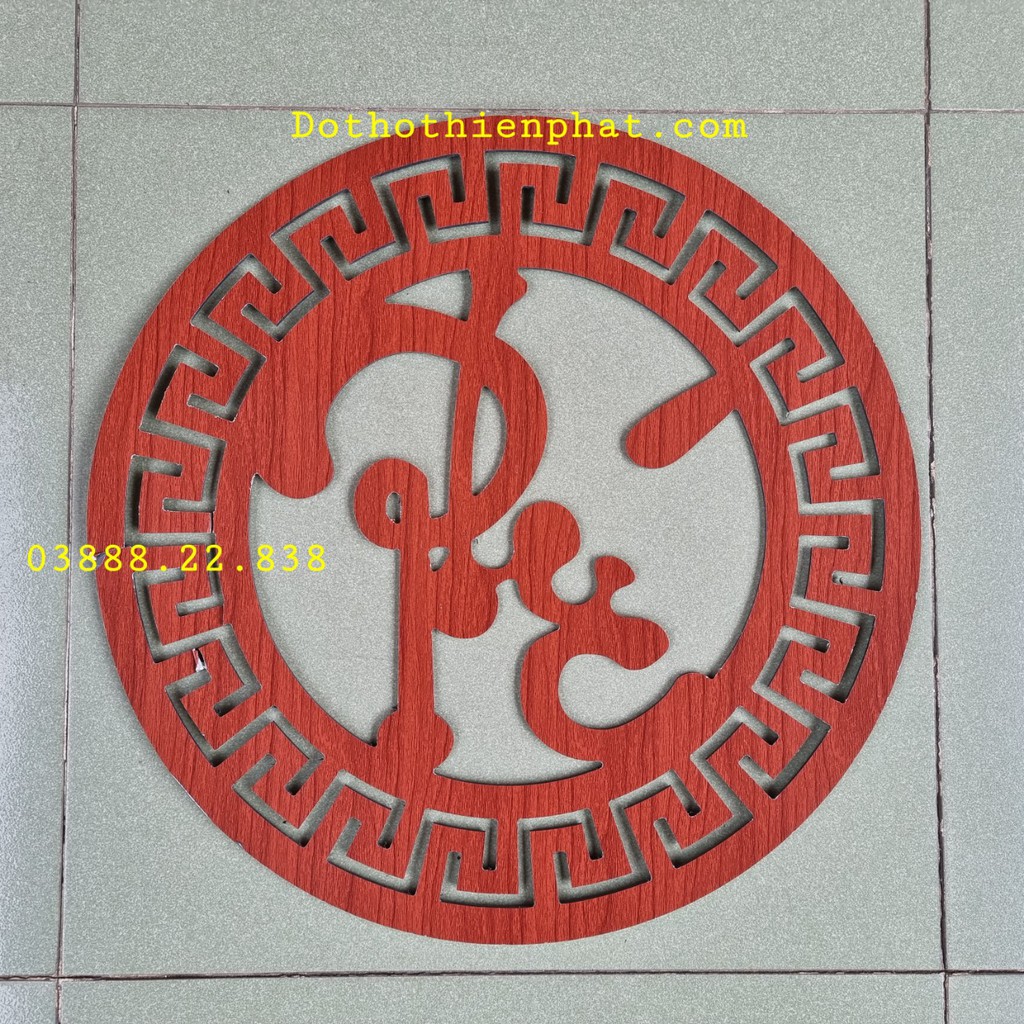 Chữ Phúc Lộc Thọ màu đỏ mẫu tròn