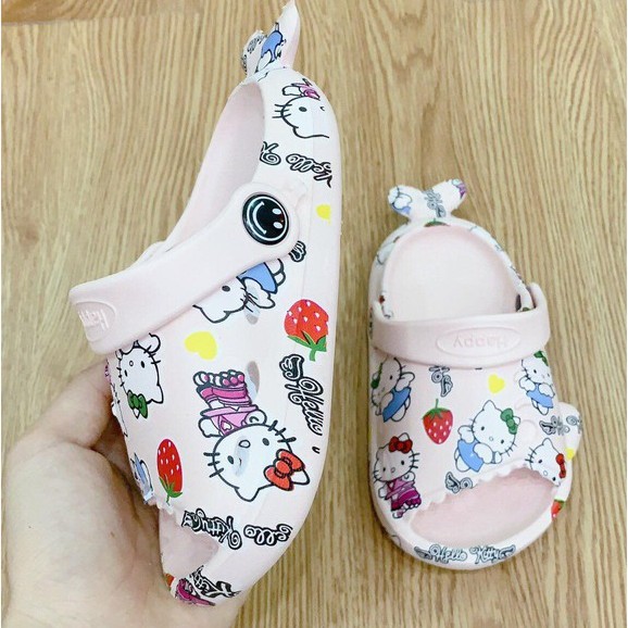 [𝐒𝐀𝐋𝐄] Dép Cá Mập Hở Mũi Quai Hậu Siêu 𝐍𝐡ẹ Siêu 𝐂𝐔𝐓𝐄 Hình Hello Kitty Dành Cho Bé 3 Màu Full Size 18-23