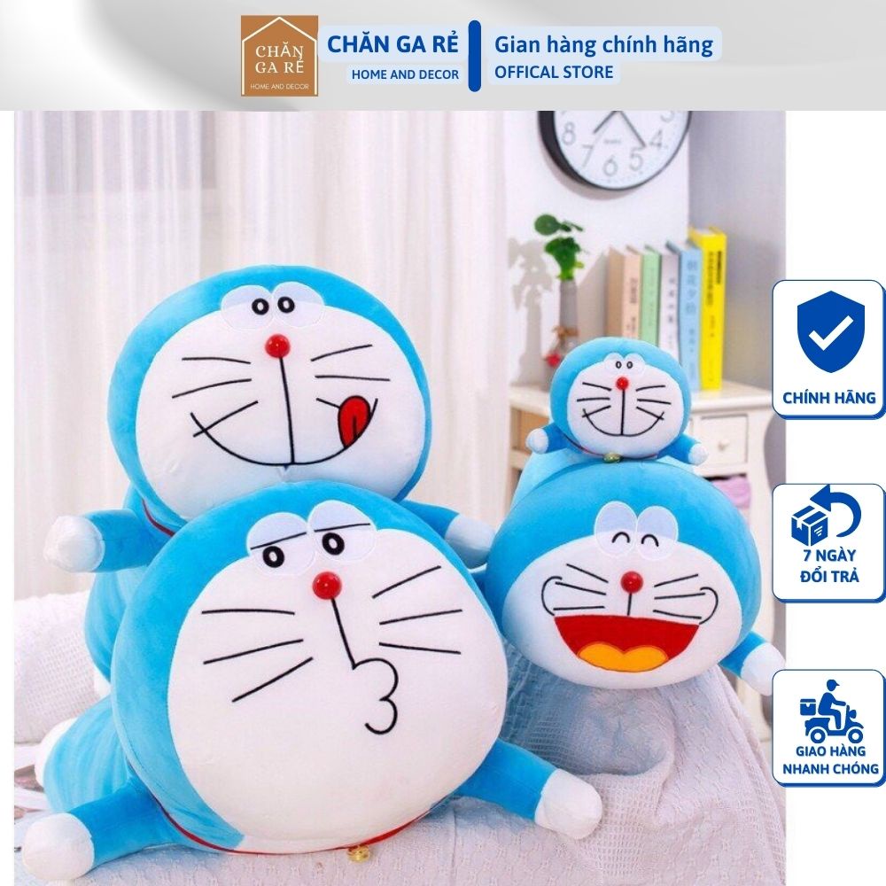 Gấu bông Doremon đủ size siêu đẹp size 60cm 80cm 1m,1m2,1m4, Gối ôm Doremon siêu to khổng lồ,mềm mịn co giãn 4 chiều