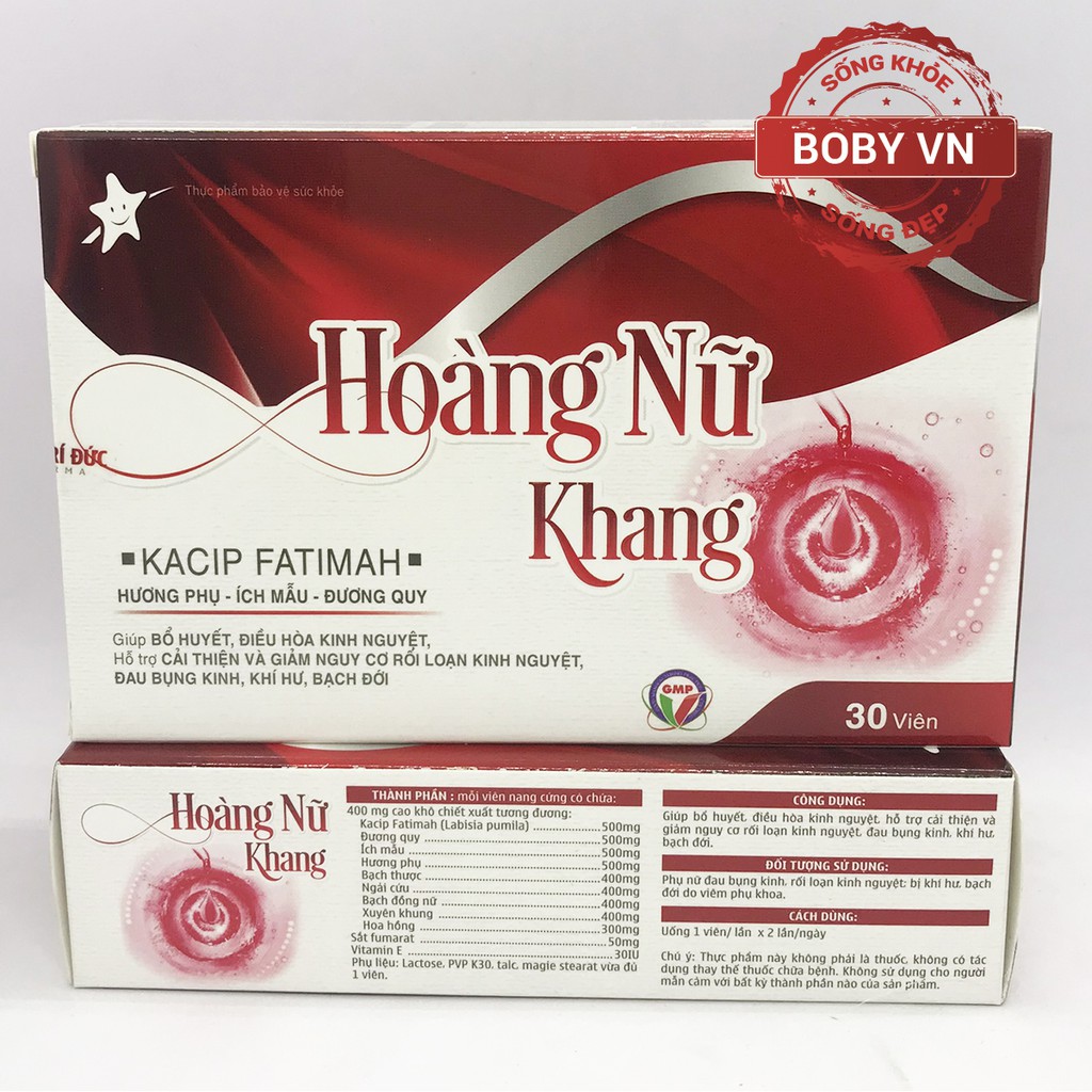 Hoàng Nữ Khang - Giúp bổ huyết, điều hòa kinh nguyệt - Hộp 30 viên