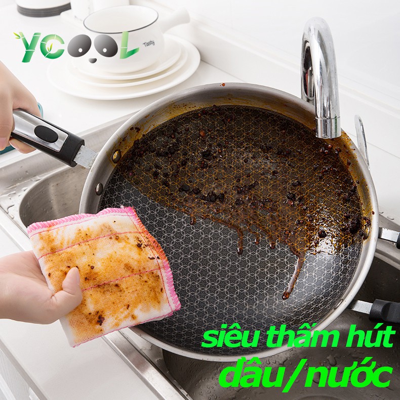 Giẻ lau chùi đa năng lau bát đĩa, khăn lau chống dầu mỡ siêu thấm 5 chiếc | BigBuy360 - bigbuy360.vn