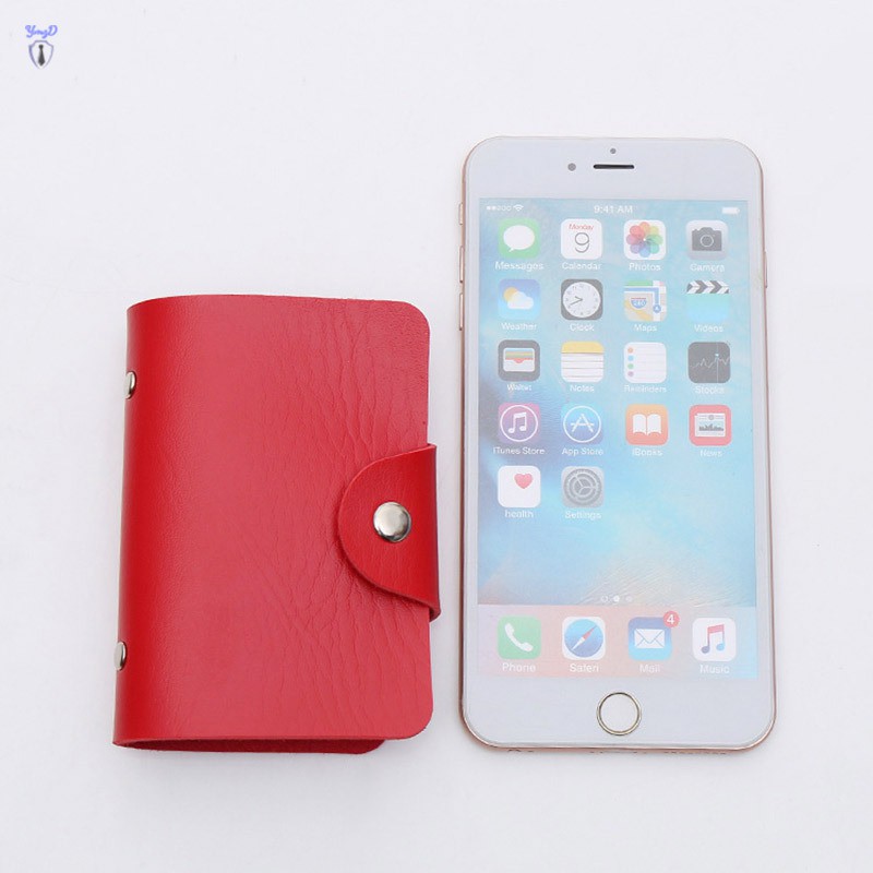 Ym Fashion Credit Card Holder Men Women Travel Cards Wallet PU Leather Buckle Business ID Card Holders @VN