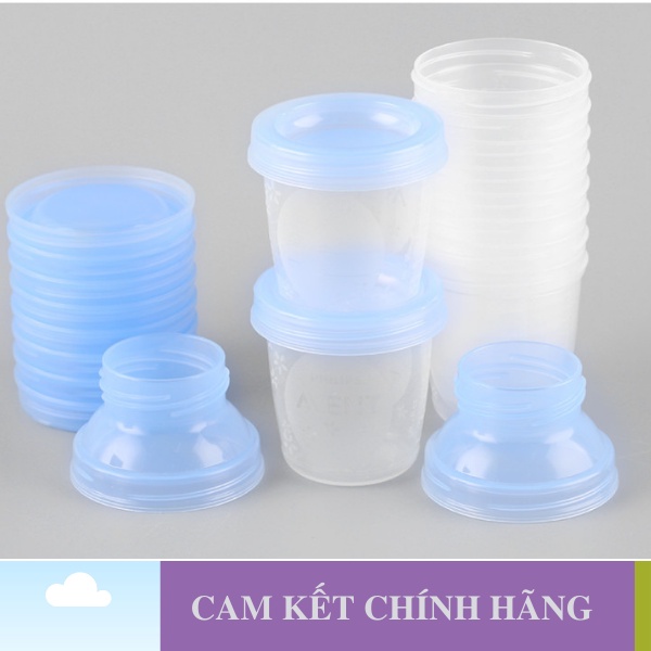 Cốc Ly trữ sữa Avent bộ 10 ly + 2 cổ nối - dung tích 180ml - 1 đổi 1 nếu lỗi NSX