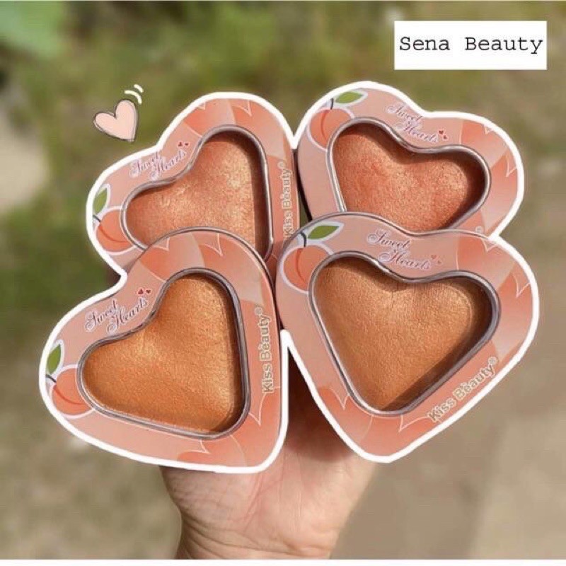 Phấn má hồng và phấn bắt sáng 2 in 1 Kiss Beauty Heart Blusher 83156 | BigBuy360 - bigbuy360.vn