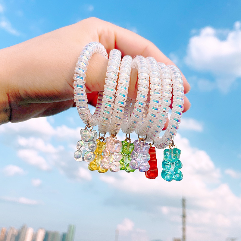 Dây buộc tóc lò xo hình gấu xinh xắn