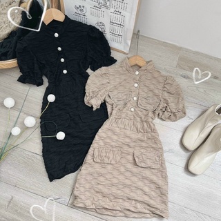 ĐẦM BODY XỐP NÚT