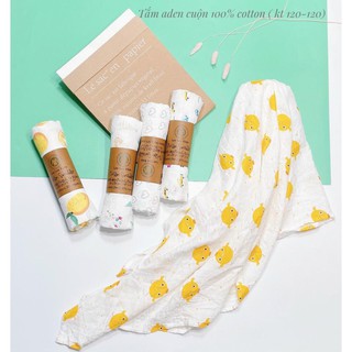 Khăn xô tắm Muslin Swaddle Organic cotton - Khăn tắm xô cho bé