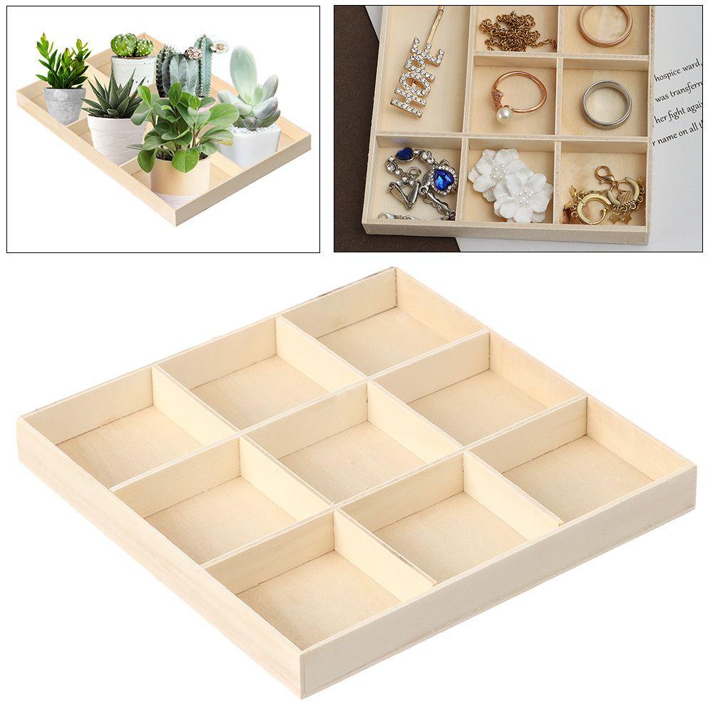 FASHYUNER Hộp Gỗ Đựng Chậu Cây / Trang Sức / Mỹ Phẩm Đứng Để Bàn Tiện Lợi