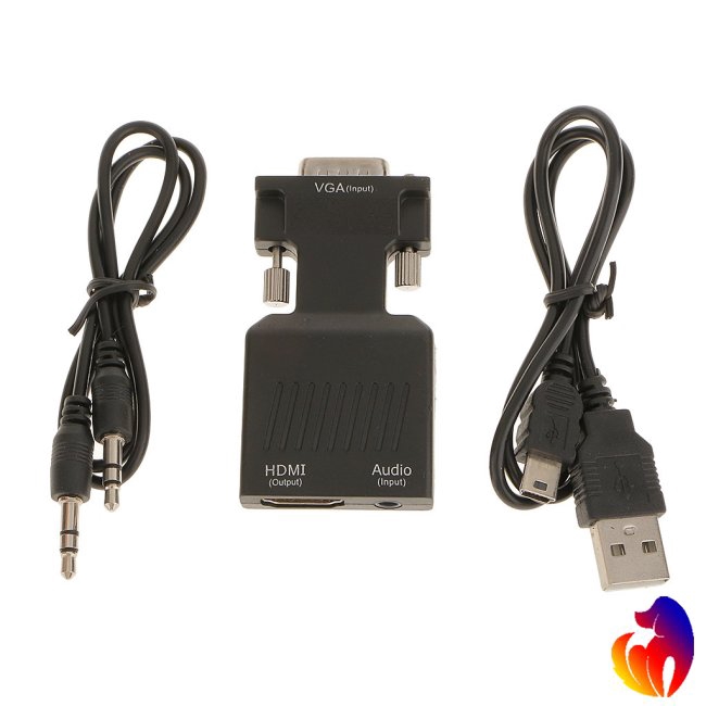 Blackhole Đầu cắm chuyển đổi đầu VGA 1080P sang đầu HDMI có lỗ cắm 3.5mm
