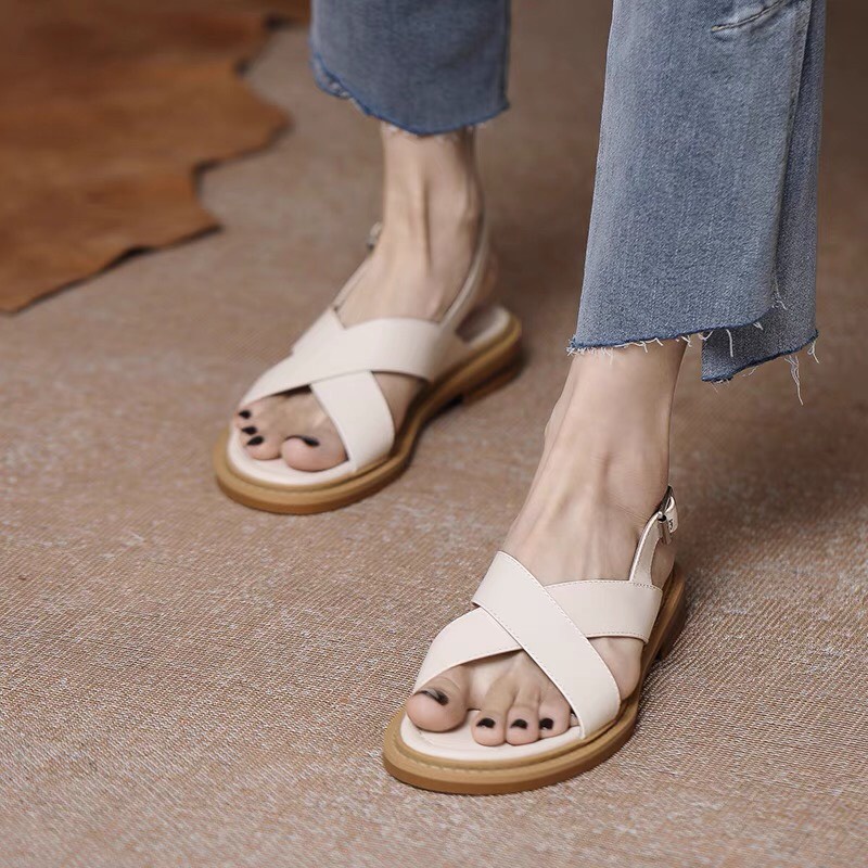 Giày Sandal Nữ Quai Chéo Bản To Êm Chân Quai Chữ X E88