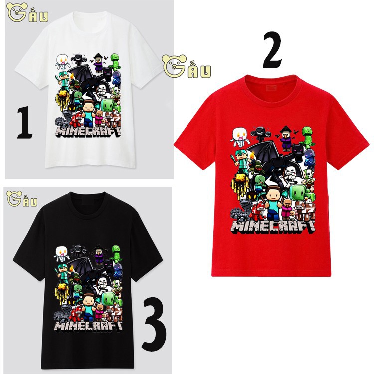 SALE 50%  Áo cotton họa tiết minecraft thời trang hè xinh xắn0