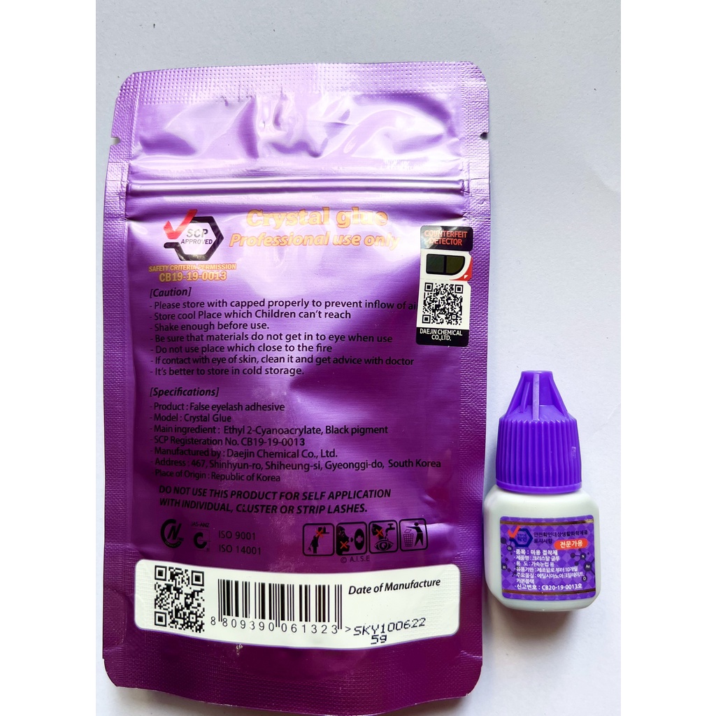 Keo nối mi crytal glue chính hãng _keo tím - dụng cụ nối mi_mr Tuấn