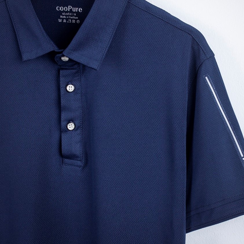 Áo thun polo nam cooPure dòng active, chất vải rayon mát mịn, thiết kế đường phản quang tinh tế NO.2773 (3 màu)