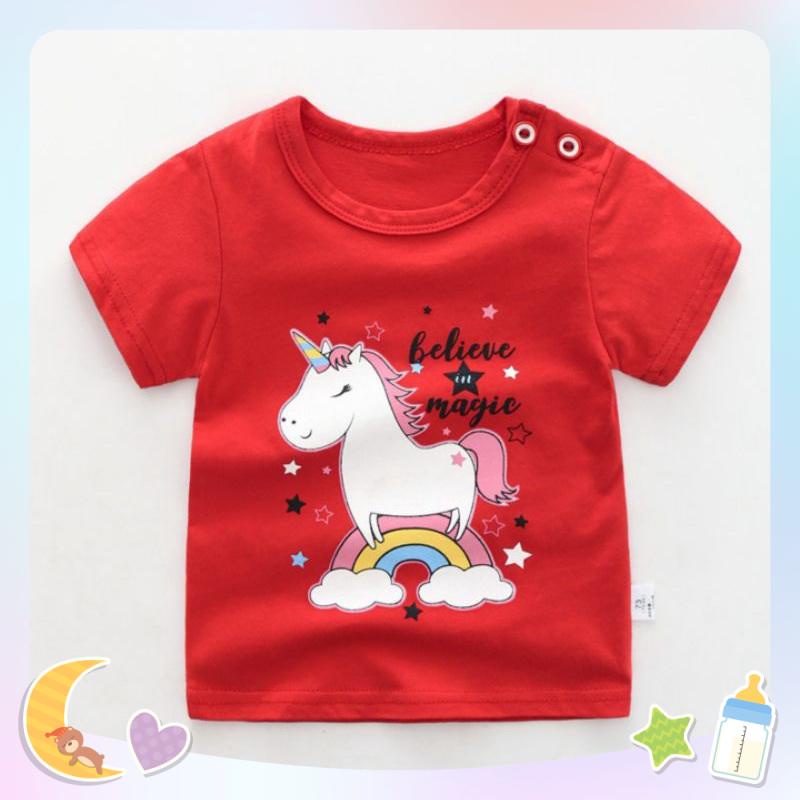 Áo thun bé gái bé trai tay ngắn đủ màu đáng yêu chất cotton tơ sợi bông siêu mềm mịn mát