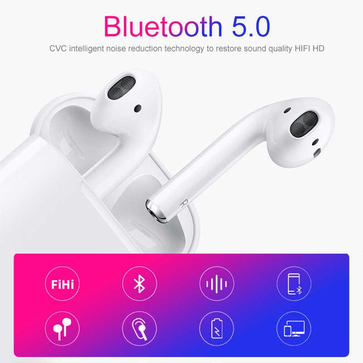 [GIÁ HUỶ DIỆT] Tai Nghe Bluetooth 5.0 i12 TWS [CẢM ỨNG VÂN TAY] (Màu trắng) Âm thanh sống động, Sài được tất cả các máy