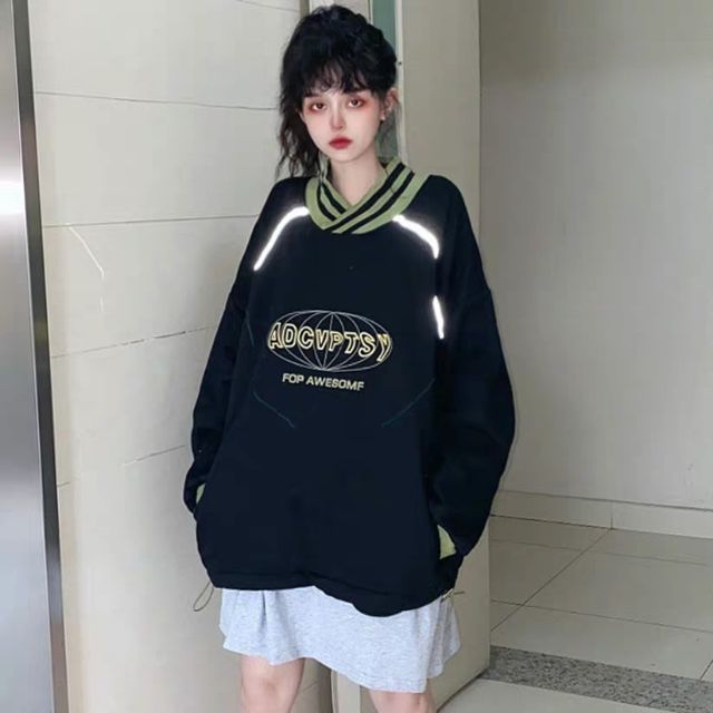 Sweater phản quang ullzang form rộng