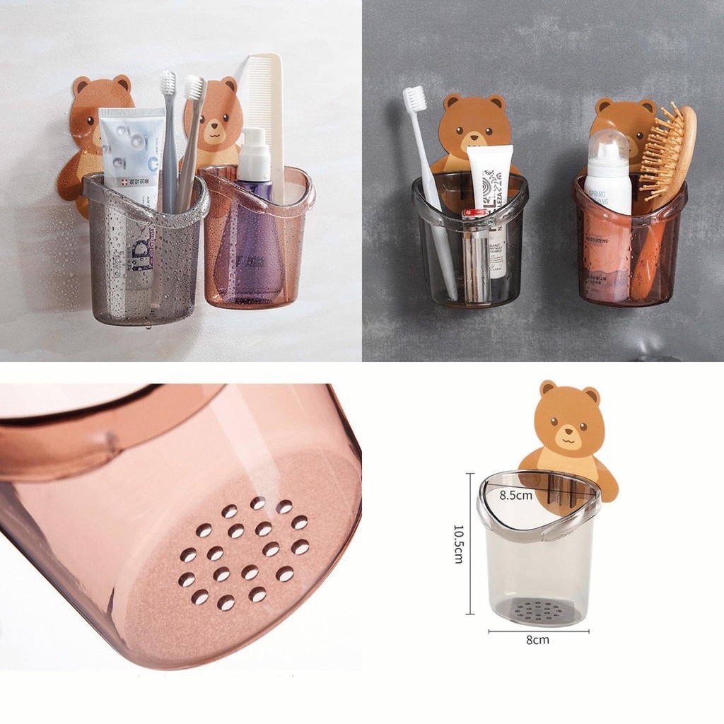 Cốc Gấu Đựng Bàn Chải Kem Đánh Răng, Cốc Gấu Dán Tường Siêu Dính 88183 Chợ Tốt Store