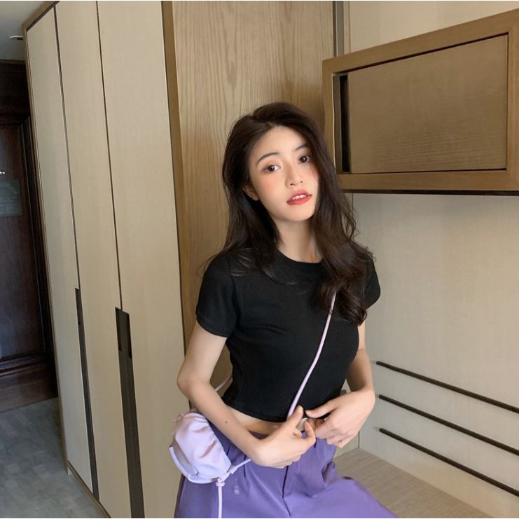 Áo Croptop Nữ Tay Ngắn Hot Girl Chất Cotton Thấm Hút Mồ Hôi