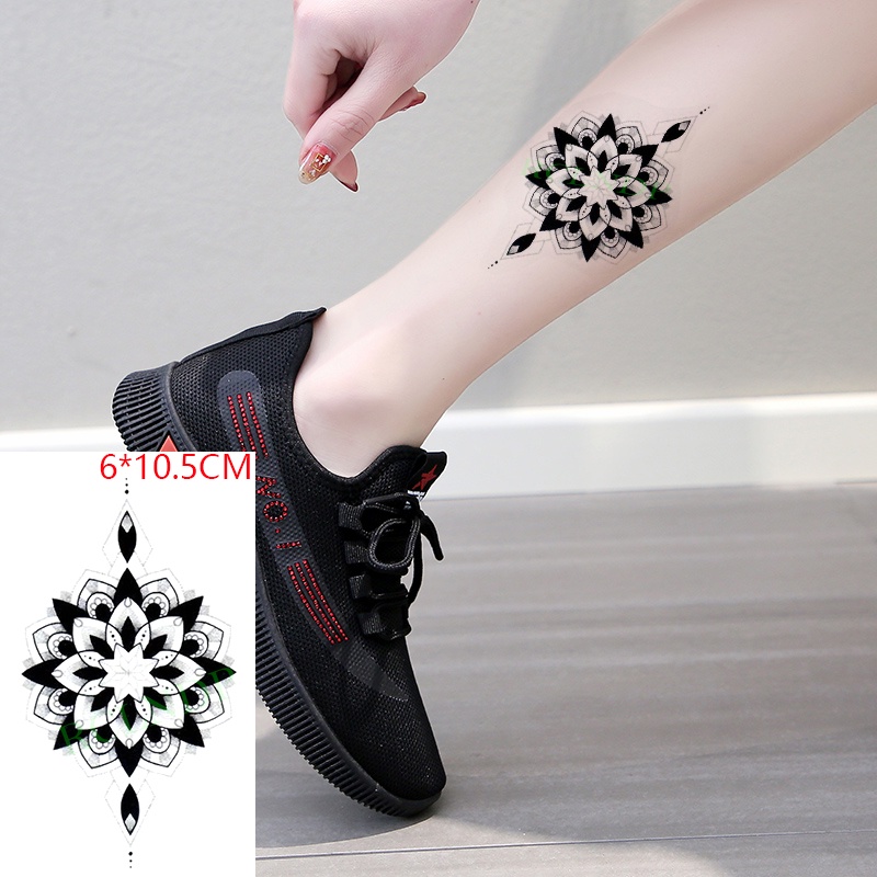 Hình xăm họa tiết đối xứng đen k088- miếng dán tatoo tạm thời size &lt;10x6cm