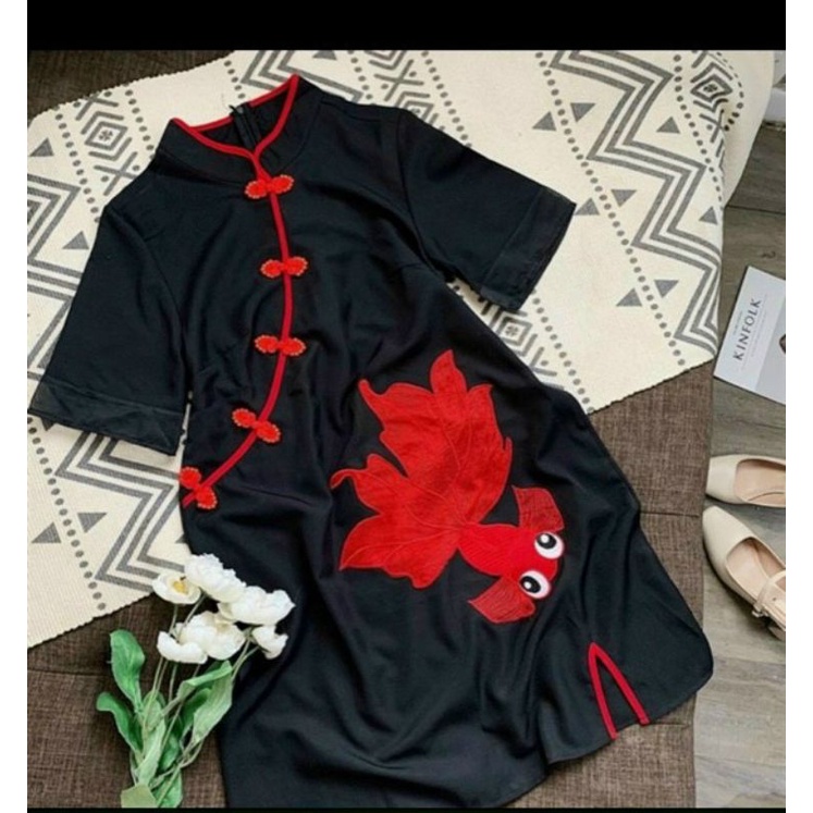 ĐẦM CỔ TÀU THÊU CÁ