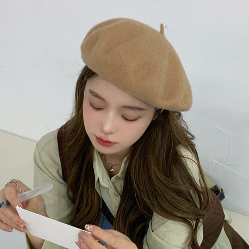 Mũ Beret Thêu Hình Trái Tim Phong Cách Thanh Lịch Dành Cho Nữ