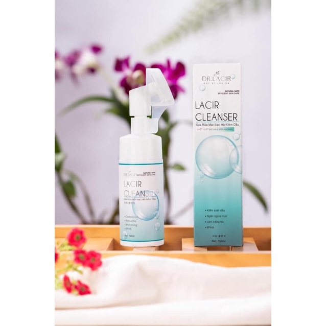 Sữa rửa mặt hari store Sữa rửa mặt bạc hà kiềm dầu Lacir cleanser giảm bóng dầu làm sạch sâu Dr lacir 150ml chính hãng