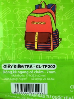 Giấy kiểm tra kẻ ngang có chấm classmate