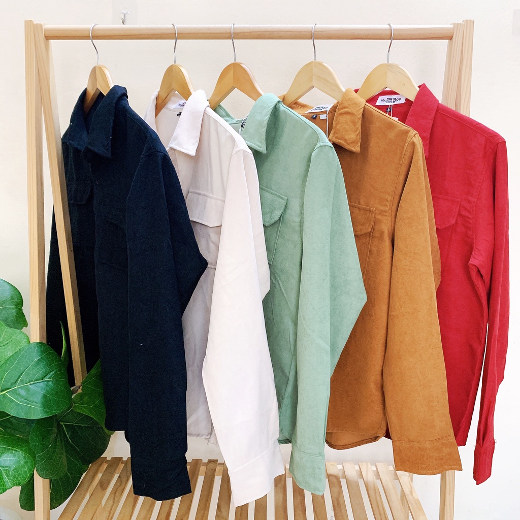 Áo Sơ Mi Nhung KUPI Nam Nữ Tay Dài Hai Túi Hộp Unisex Hot Trend Mr Smile 99 Shop