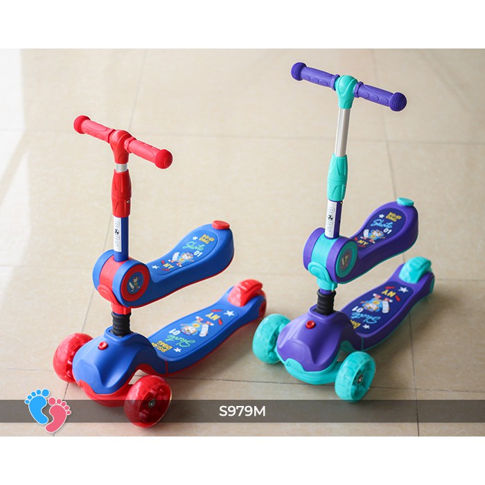 Xe trượt scooter 3 bánh có đèn, có nhạc cho bé Broller BABY PLAZA S979M